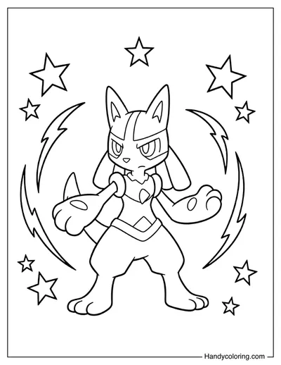 Lucario Standing in a Cool Pose