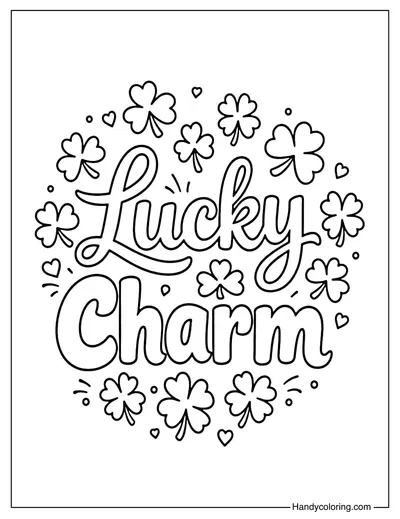 Lucky Charm Shamrock Coloring Page