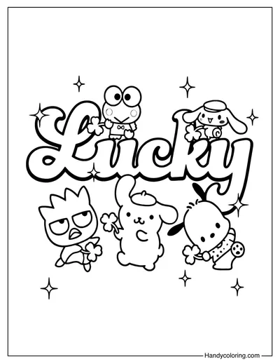 Lucky Sanrio Coloring Page