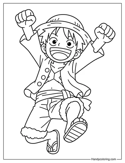 Luffy Jumping Happily