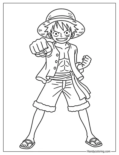 Luffy Punching Forward Action Pose