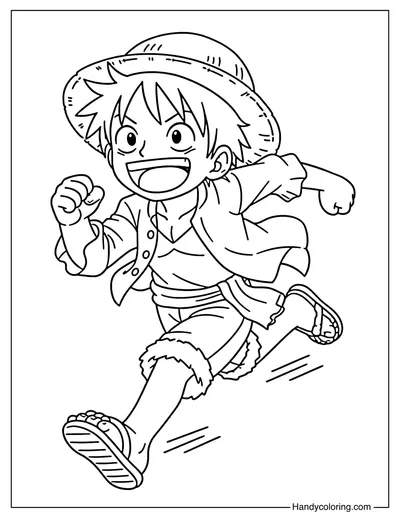 Luffy Running Playfully