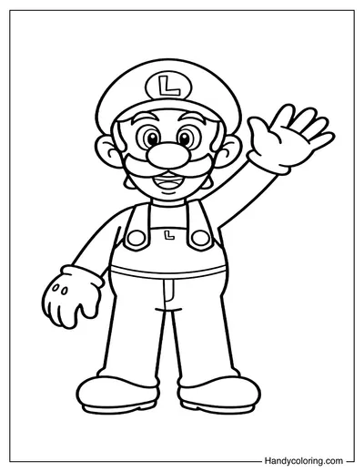 Luigi Standing Cheerfully