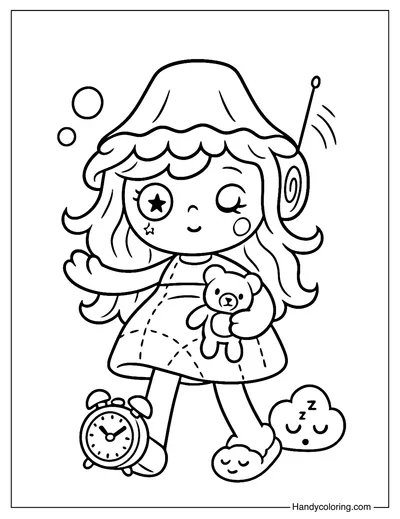 Luma the Sleepy Lamp Doll Coloring Page