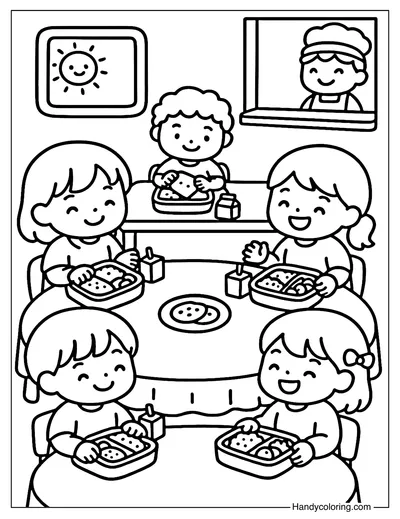 Lunch Time Coloring Page