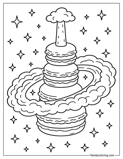 Macaron Tower Orbit Coloring Page