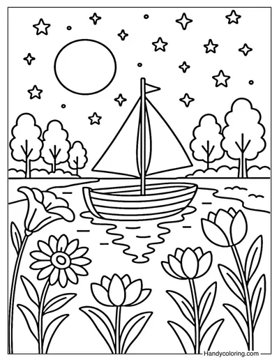 Magic Boat Coloring Page