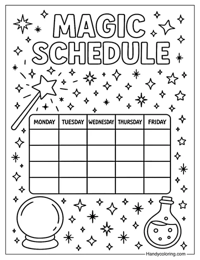 Magic Planner Coloring Page