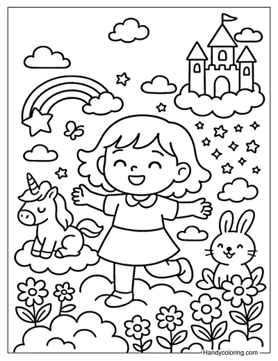 Magic World of Imagination Coloring Page