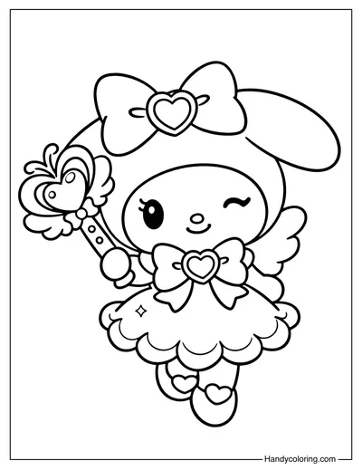 Magical Angel My Melody Coloring Page