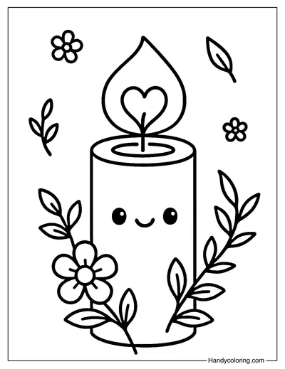 Magical Candle Coloring Page