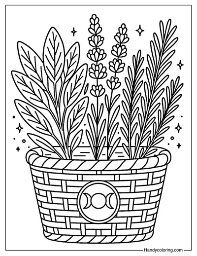 Magical Herbs Coloring Page
