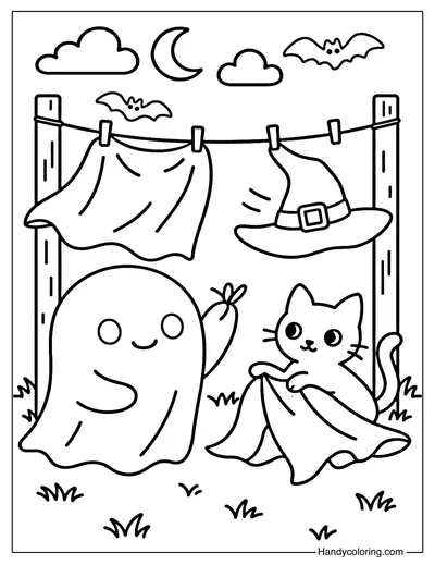 Magical Laundry Coloring Page