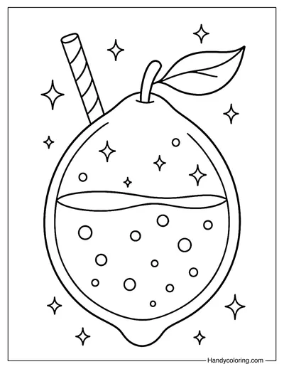 Magical Lemon Drink Coloring Page