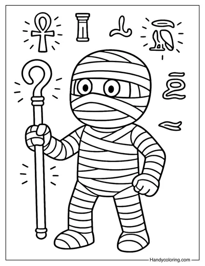 Magical Mummy Coloring Page
