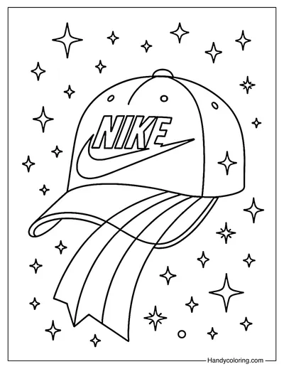 Magical Nike Cap Coloring Page