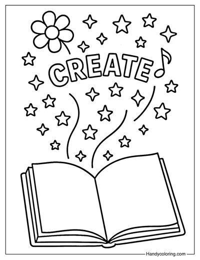 Magical Notebook Coloring Page