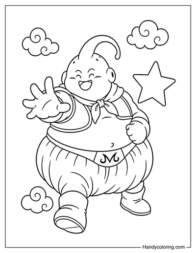 Majin Buu Stepping Forward Laughing
