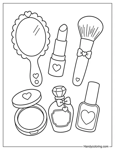 Makeup Set with Mirror and Perfume