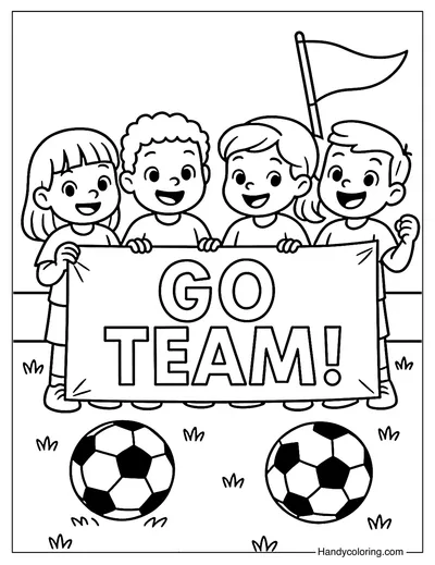 Making a Soccer Banner Coloring Page