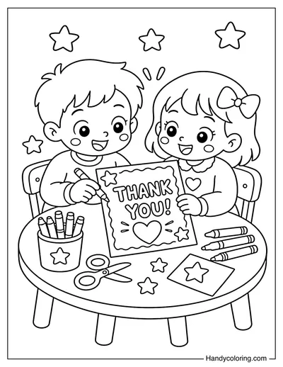 Making Thank You Card Together