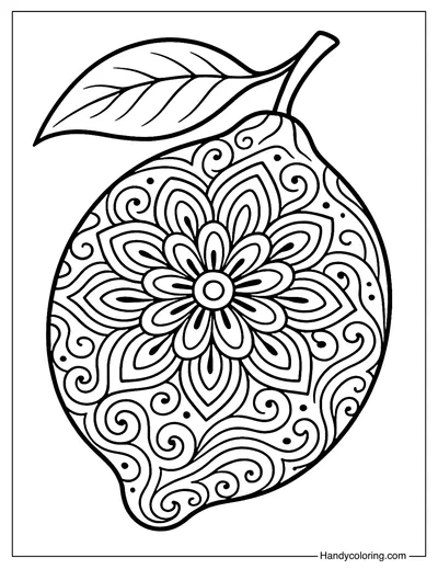 Mandala Lemon Delight Coloring Page