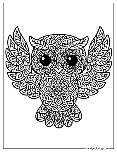 Mandala Owl Coloring Page