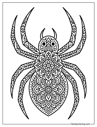 Mandala Spider Coloring Page