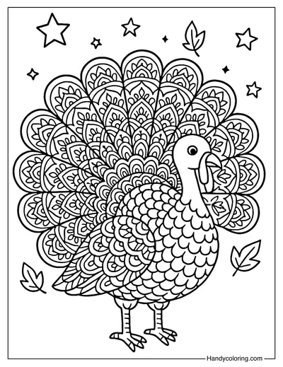 Mandala Turkey Coloring Page
