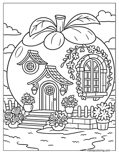 Mangosteen House Coloring Page