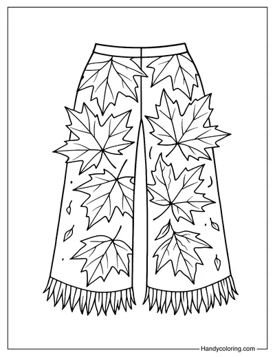 Maple Leaf Pants Coloring Page