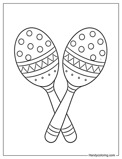 Maracas With Polka Dots, Zigzags And Stripes