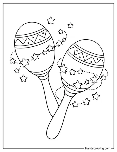Maracas with Sparkling Stars