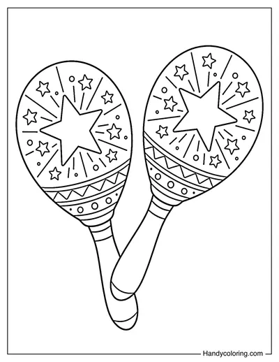 Maracas with Star Burst Patterns