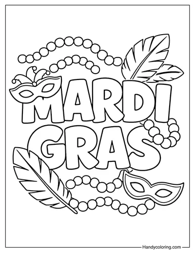 Mardi Gras Coloring Page Printable