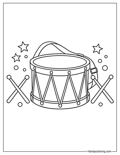 Mardi Gras Drum Coloring Page