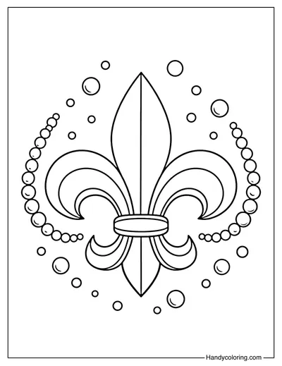Mardi Gras Fleur De Lis Coloring Page