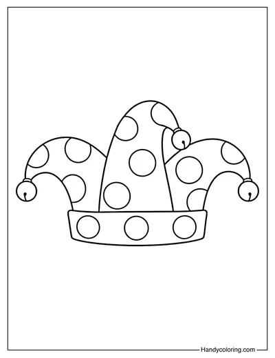Mardi Gras Jester Hat Coloring Page