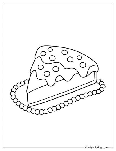 Mardi Gras King Cake Slice Coloring Page