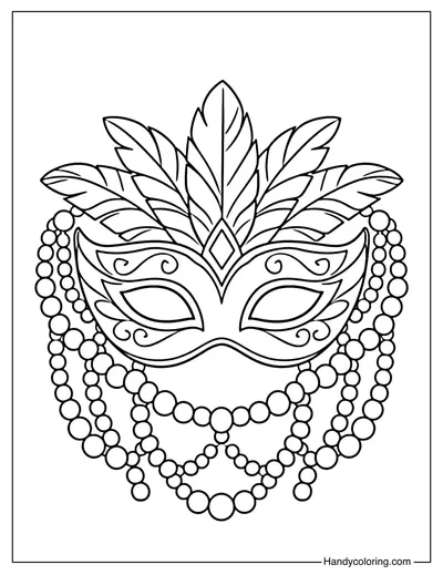 Mardi Gras Mask Coloring Page