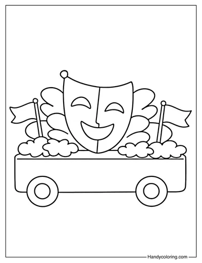 Mardi Gras Parade Float Coloring Page