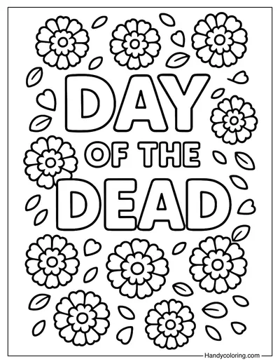 Marigold Day of the Dead Coloring Page