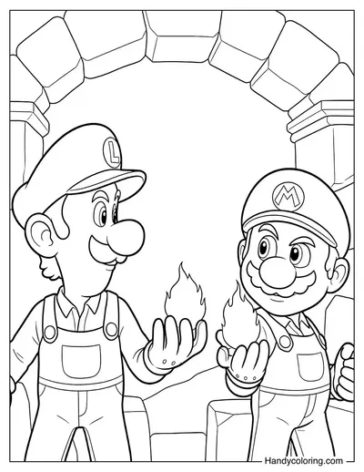 Mario and Luigi are Holding Fireballs