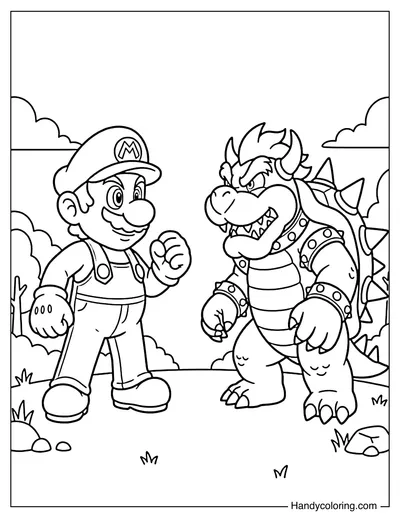 Mario Facing Bowser