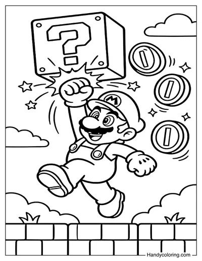 Mario Jumping Under Question Block