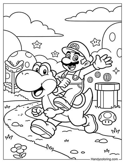 Mario Riding Yoshi