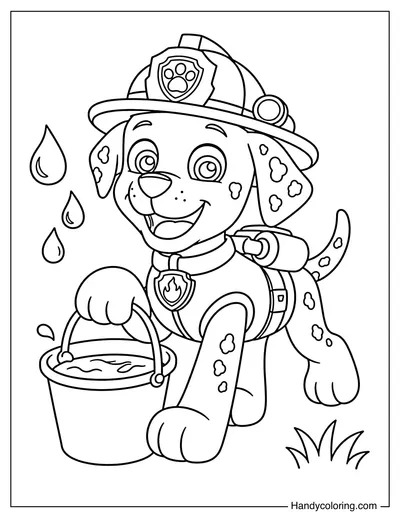 Marshall Carrying a Water Bucket