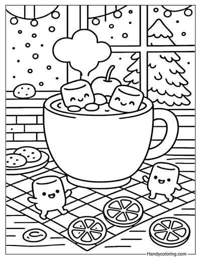 Marshmallow Dance Coloring Page