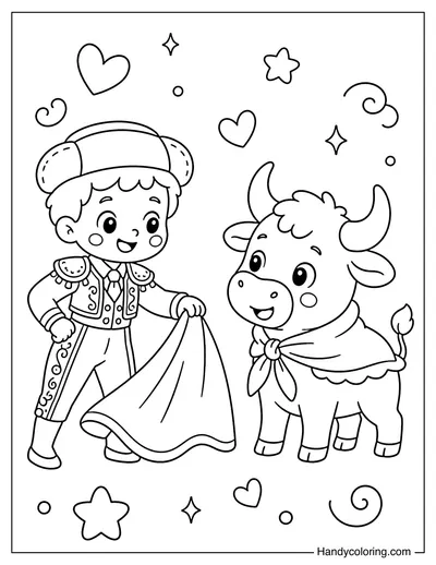 Matador and Cute Bull