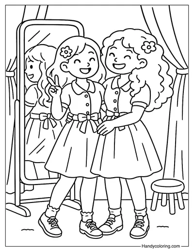Matching Outfits Coloring Page
